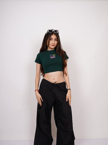 Fuck It I Tried : Burger Bae Round Neck Crop Baby Tee For Women