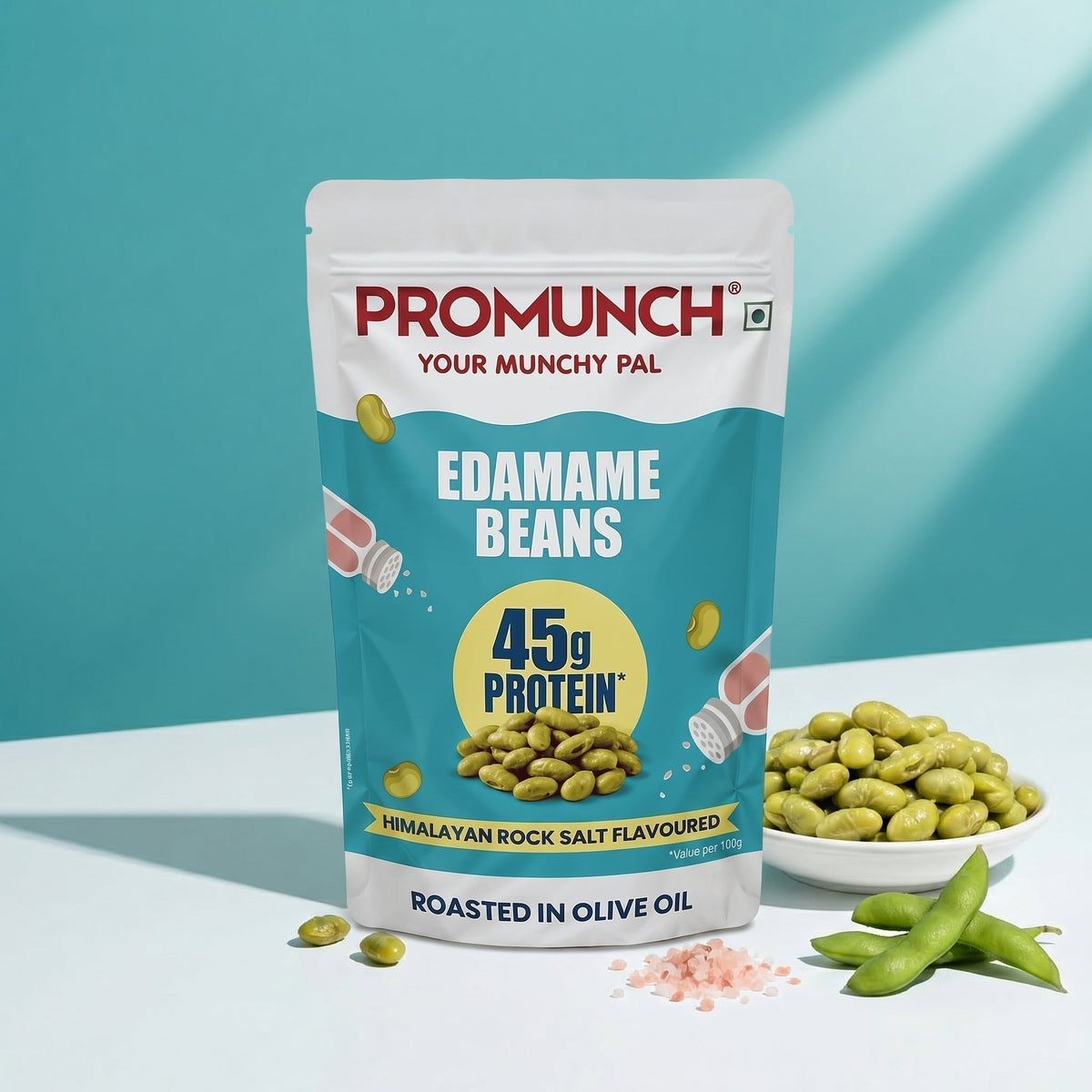 Himalayan Rock Salt Edamame Beans | Protein Snacks | PROMUNCH