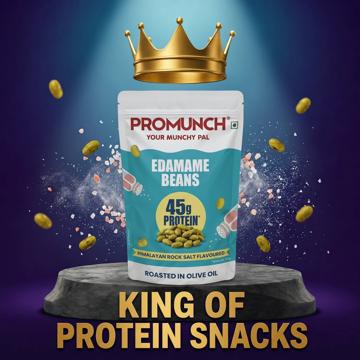 Himalayan Rock Salt Edamame Beans | Protein Snacks | PROMUNCH