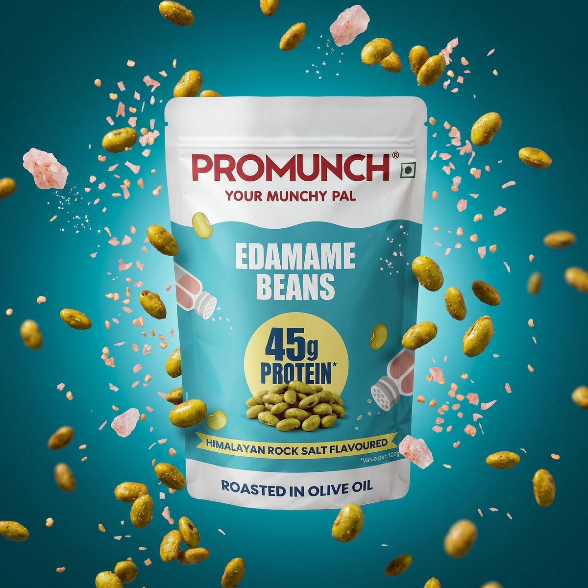 Himalayan Rock Salt Edamame Beans | Protein Snacks | PROMUNCH