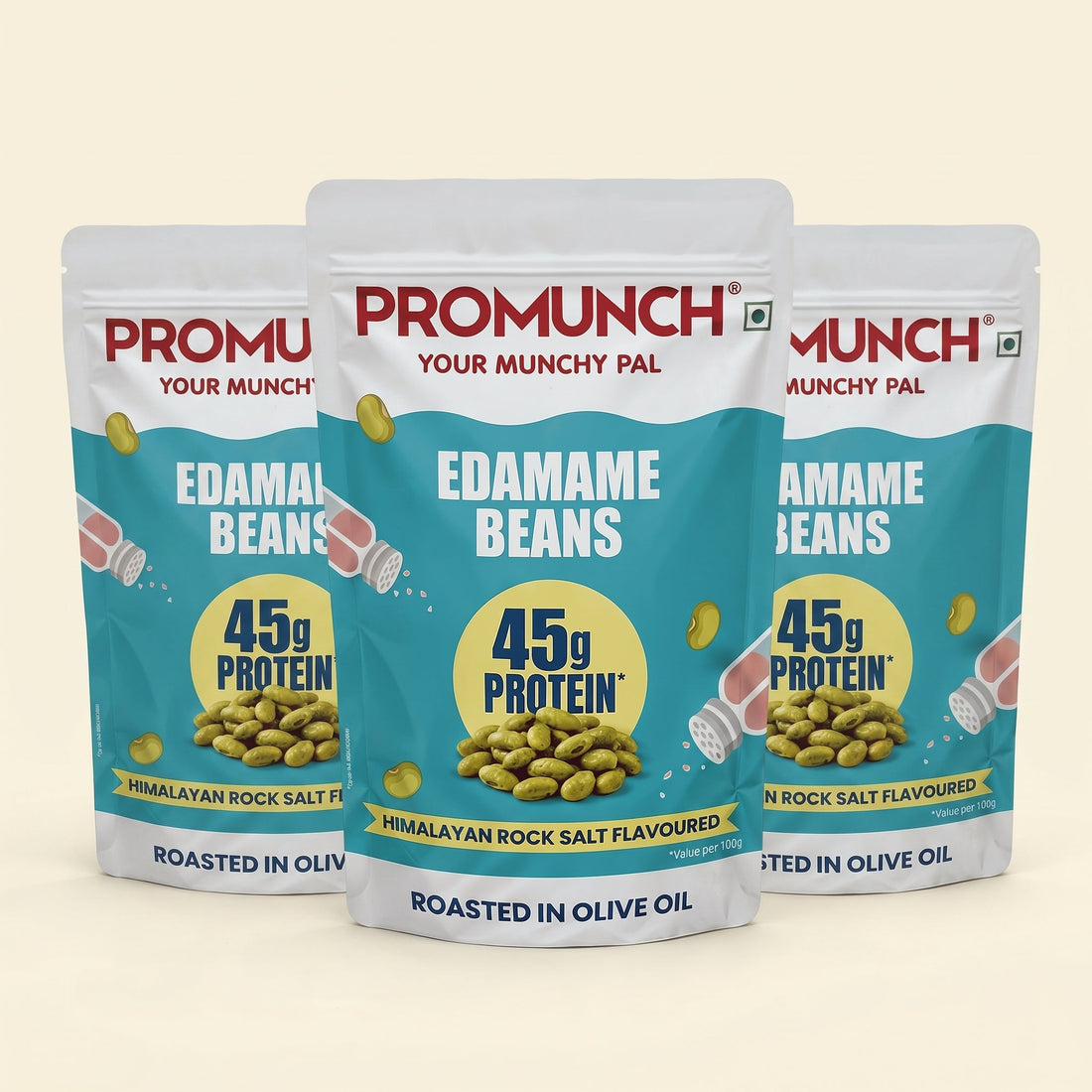 Himalayan Rock Salt Edamame Beans | Protein Snacks | PROMUNCH