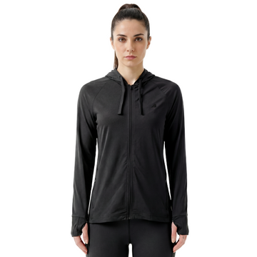 Womens Full Sleeve UV Protection Summer Jacket - Black