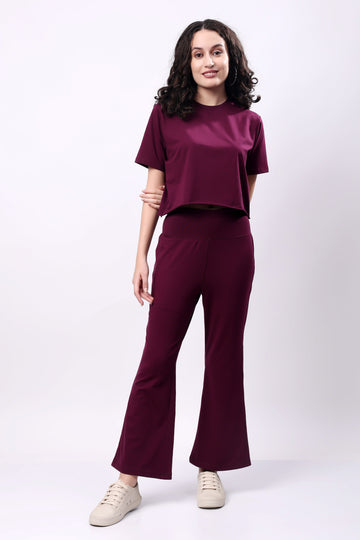Flare Bliss Co-ord Sets - Purple