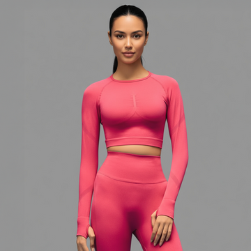 Limitless snatched Long sleeve drop top- Pink