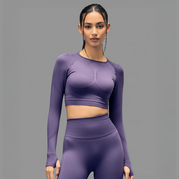 Limitless snatched Long sleeve drop top- Purple