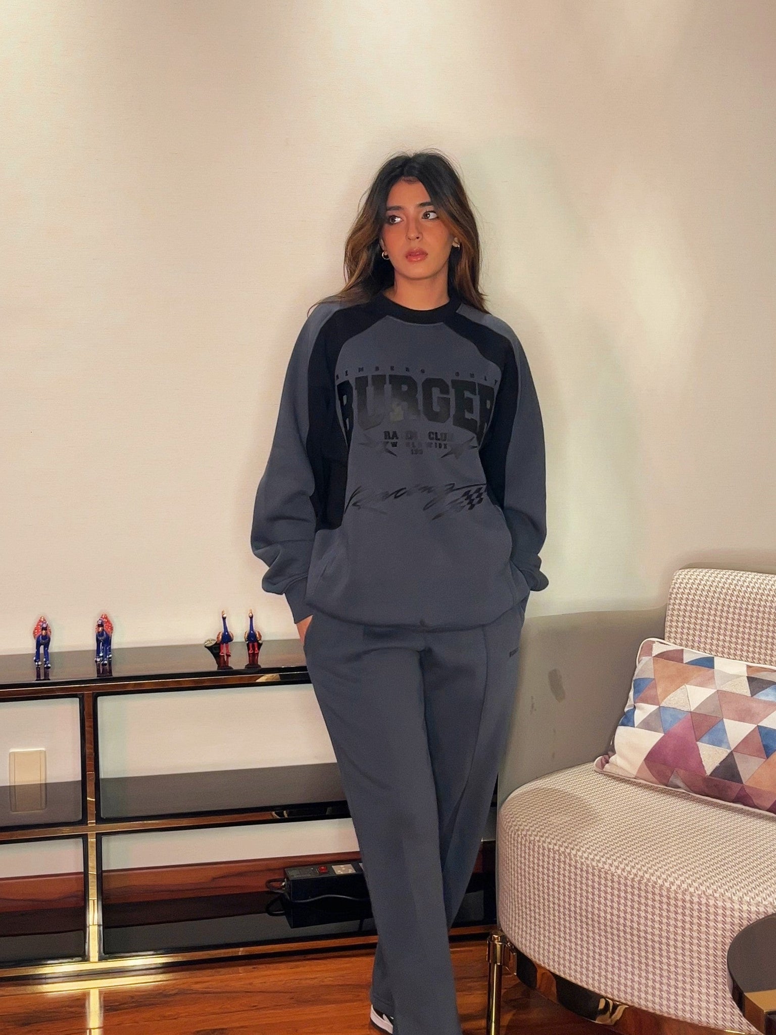 Burger club Unisex Racer Sweatshirt For Men and Women