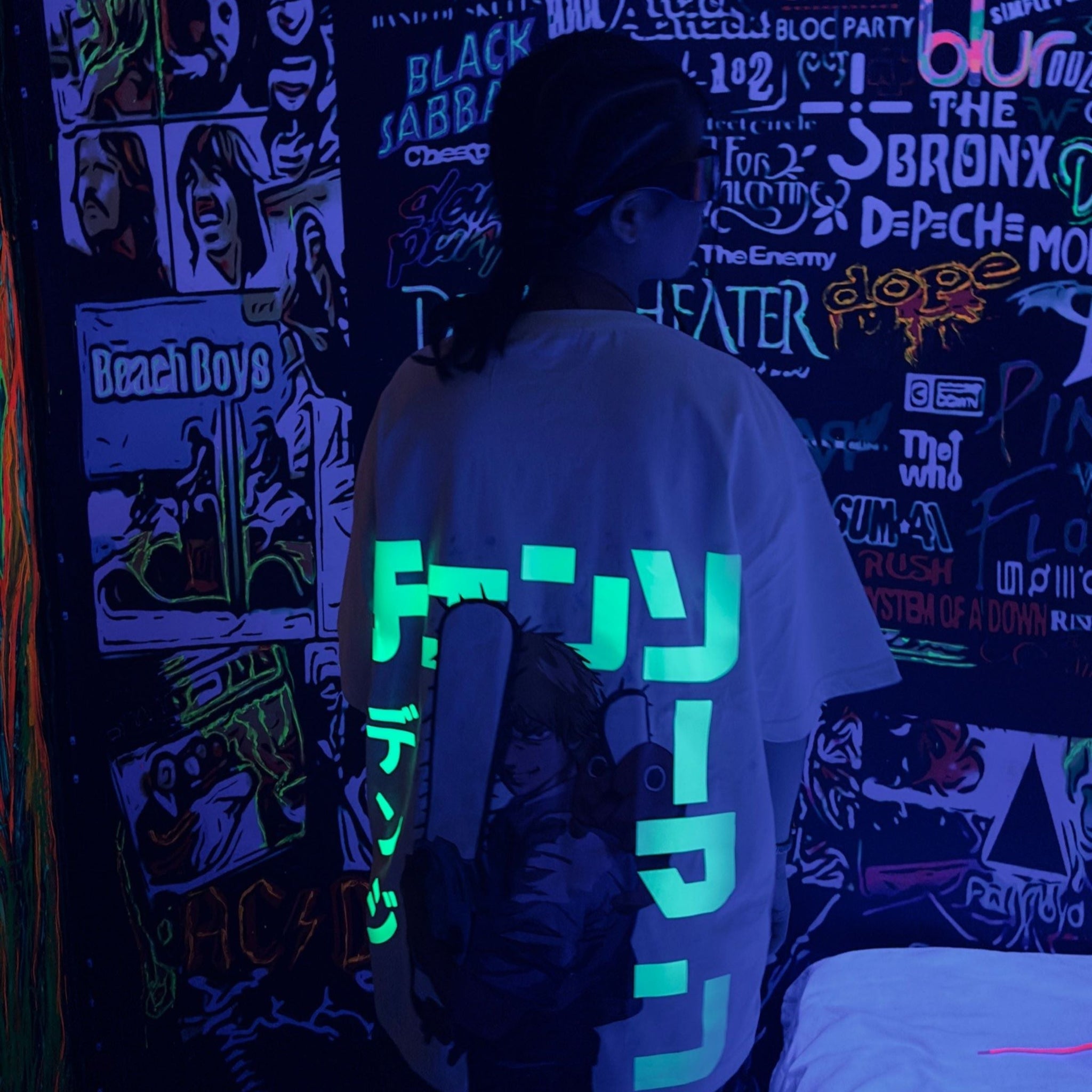 Denji : Chainsawman Glow In Dark Drop Sleeved  Tee For Men and Women