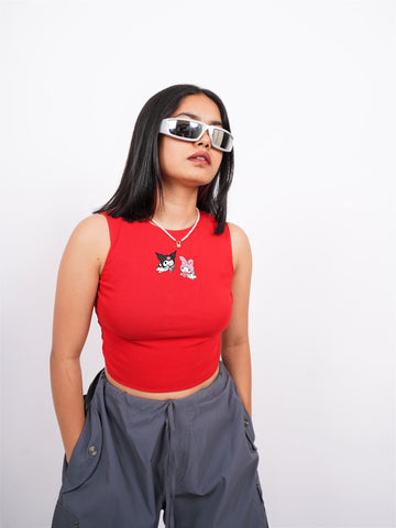 Kuromi Lovestruck : Burger Bae Sleeveless Rachel Tank For Women