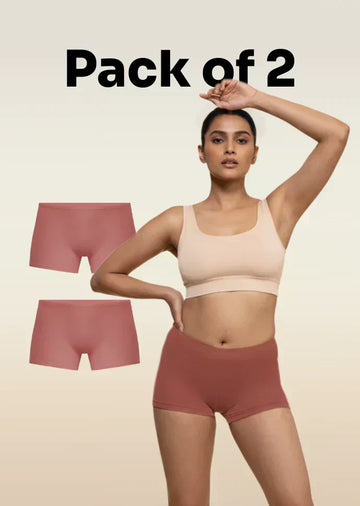 2 Pack - Red Absorbent Boyshorts