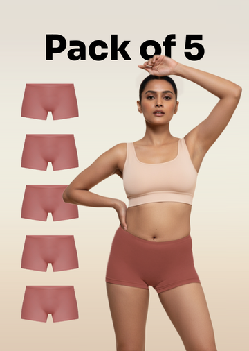 5 Pack - Red Absorbent Boyshorts