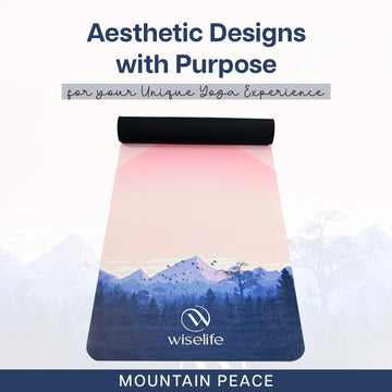 PU & Natural Rubber Yoga Mat - 6mm, - 6mm, Mountain Peace