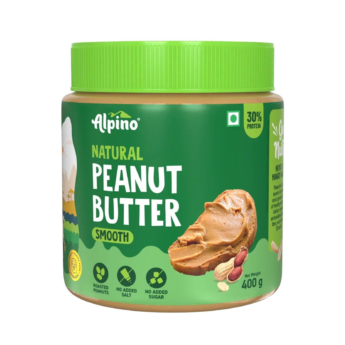 Alpino Natural Peanut Butter Smooth - 400g