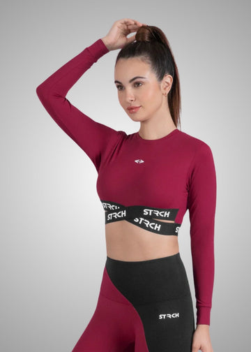 Nylon Women's Curve Support Full-Sleeve Crop