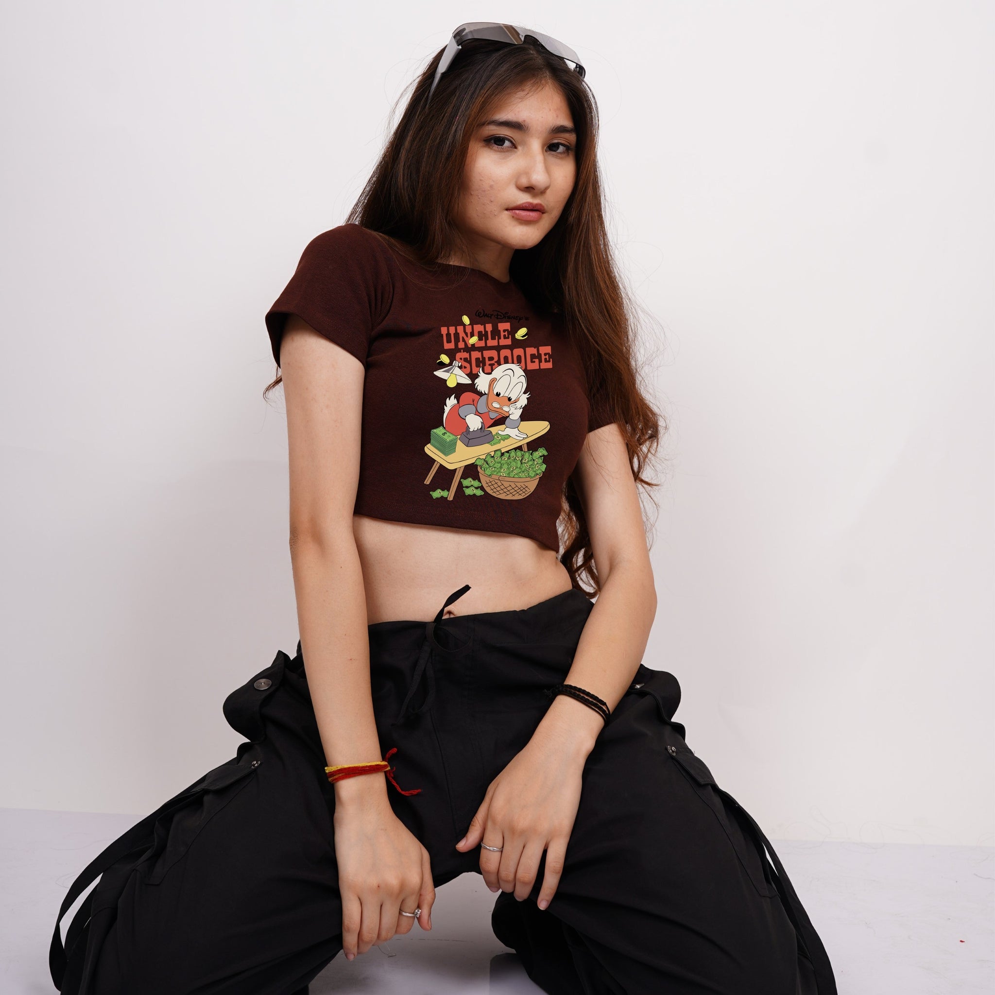 Uncle Scrooge : Burger Bae Round Neck Crop Baby Tee For Women