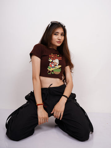 Uncle Scrooge : Burger Bae Round Neck Crop Baby Tee For Women