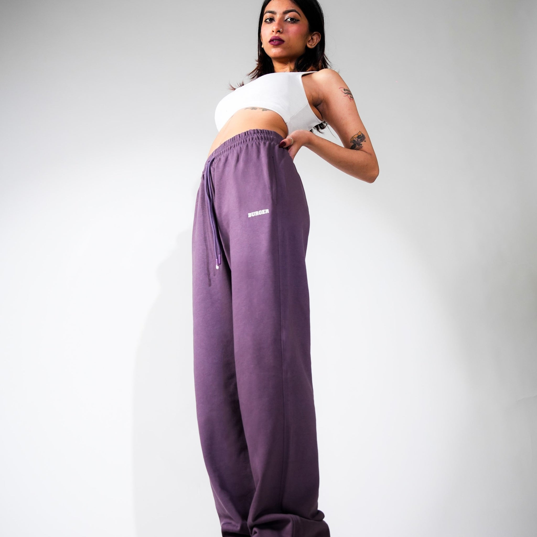 Irish Track Pants Plum (MID RISE REGULAR FIT) For Men And Women