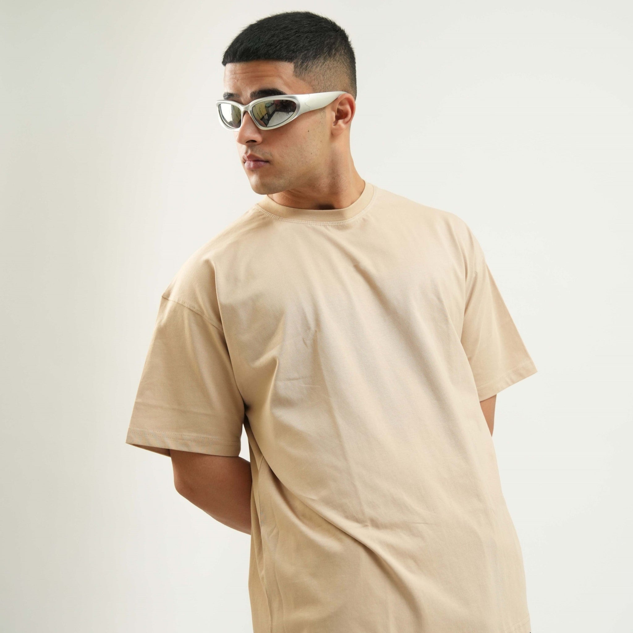 Basic : Burger Bae Round Neck Drop Sleeved  Tee For Men and Women