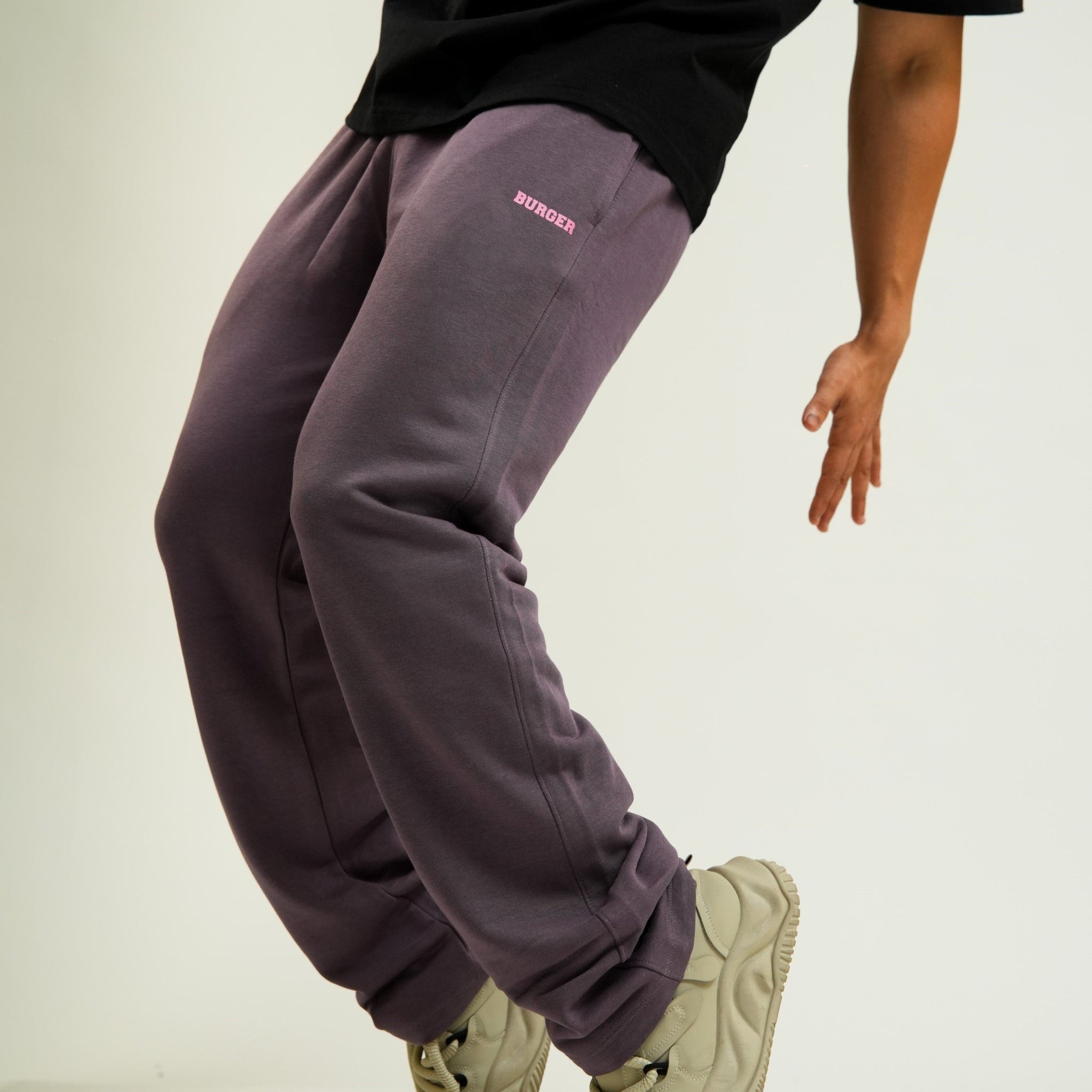 Irish Track Pants Plum (MID RISE BAGGY FIT) For Men