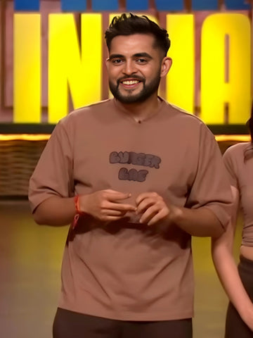 Mocha Mousse : Burger Bae Logo Drop Sleeved Tee