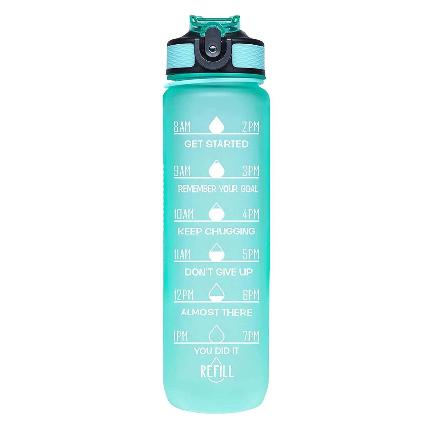 Aqua Motivational Bottle Mint Green - 1L