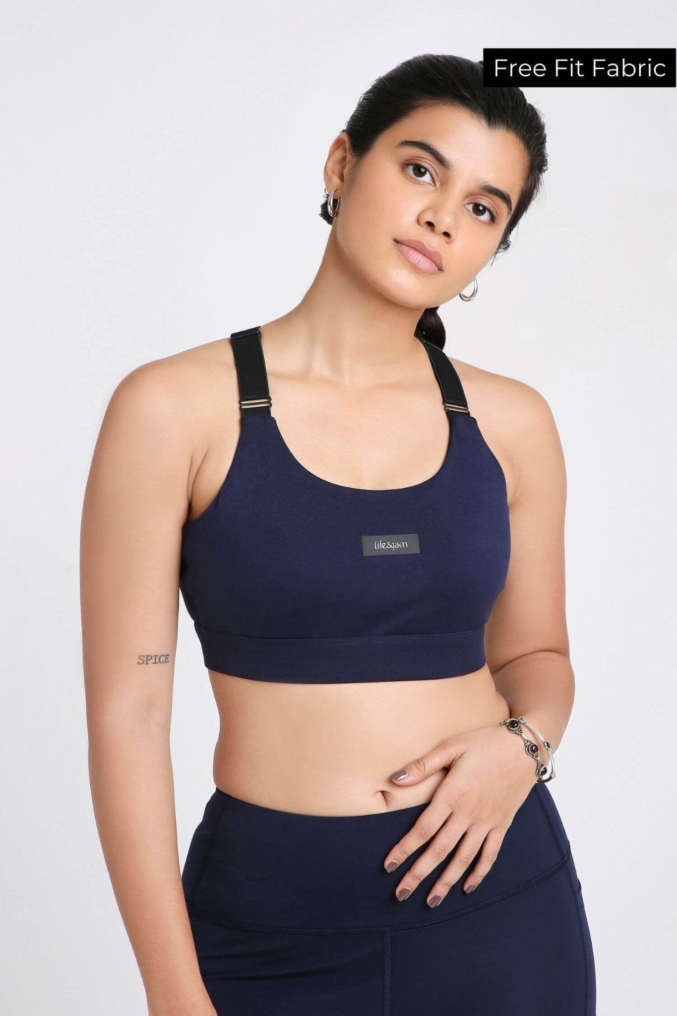 Adjustable Straps Sports Bra in Ink 2.O