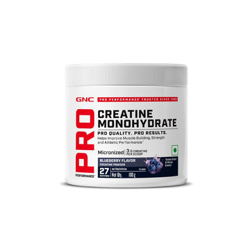 GNC Pro Performance Creatine Monohydrate | 100 gm | Boosts Athletic Performance | Micronized & Instantized | Fuels Muscles | Provides Energy Support for Heavy Workout | Blueberry