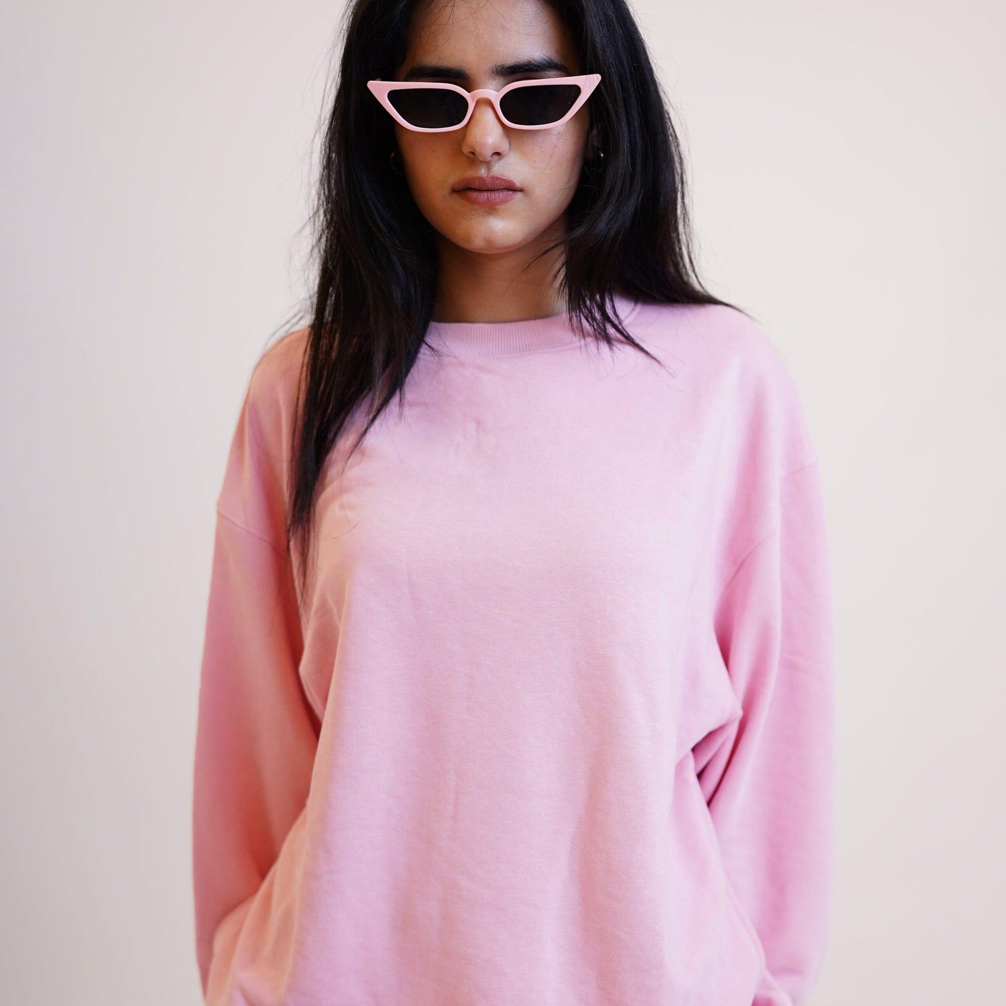Basic : Heavyweight Baggy (Baby Pink) Sweatshirt For Men and Women