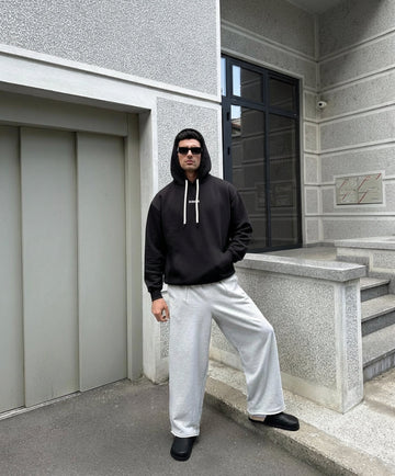 Black : Ye Burger Logo Heavyweight Baggy Hoodie For Men and Women
