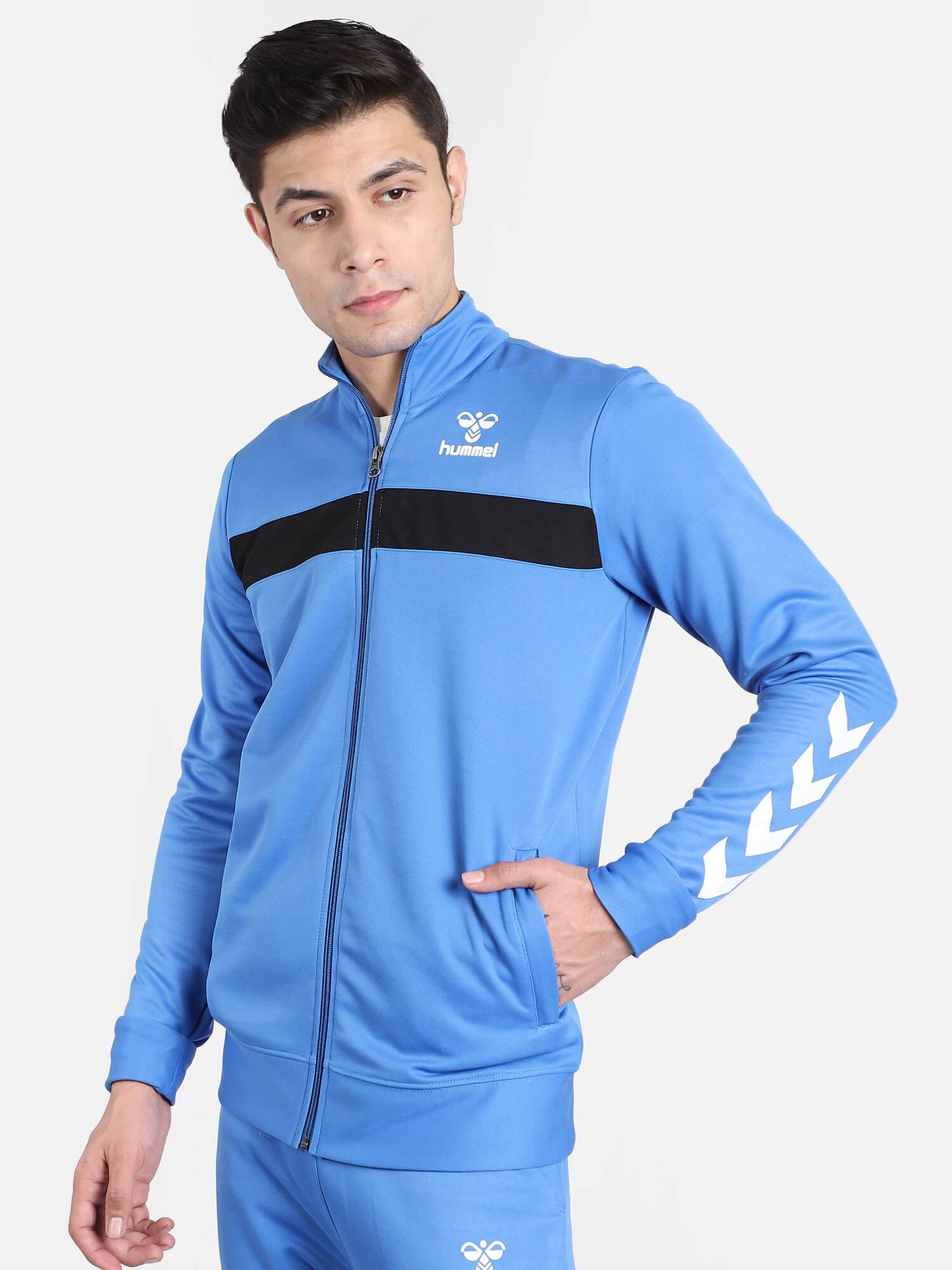 Blue Breeze Polyester Track Jacket - Hummel India