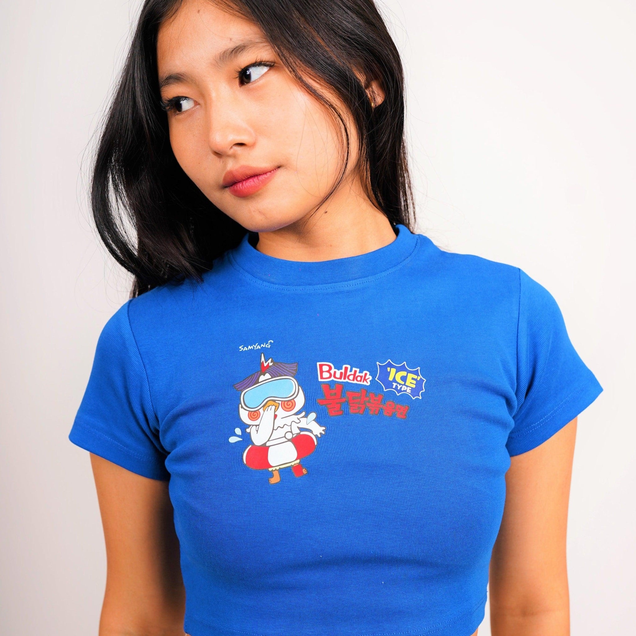 Buldack Ice : Burger Bae Round Neck Baby Tee For Women
