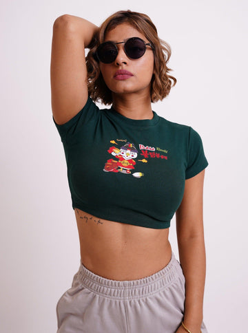 Buldak Ramen Kimchi : Burger Bae Round Neck Crop Baby Tee For Women