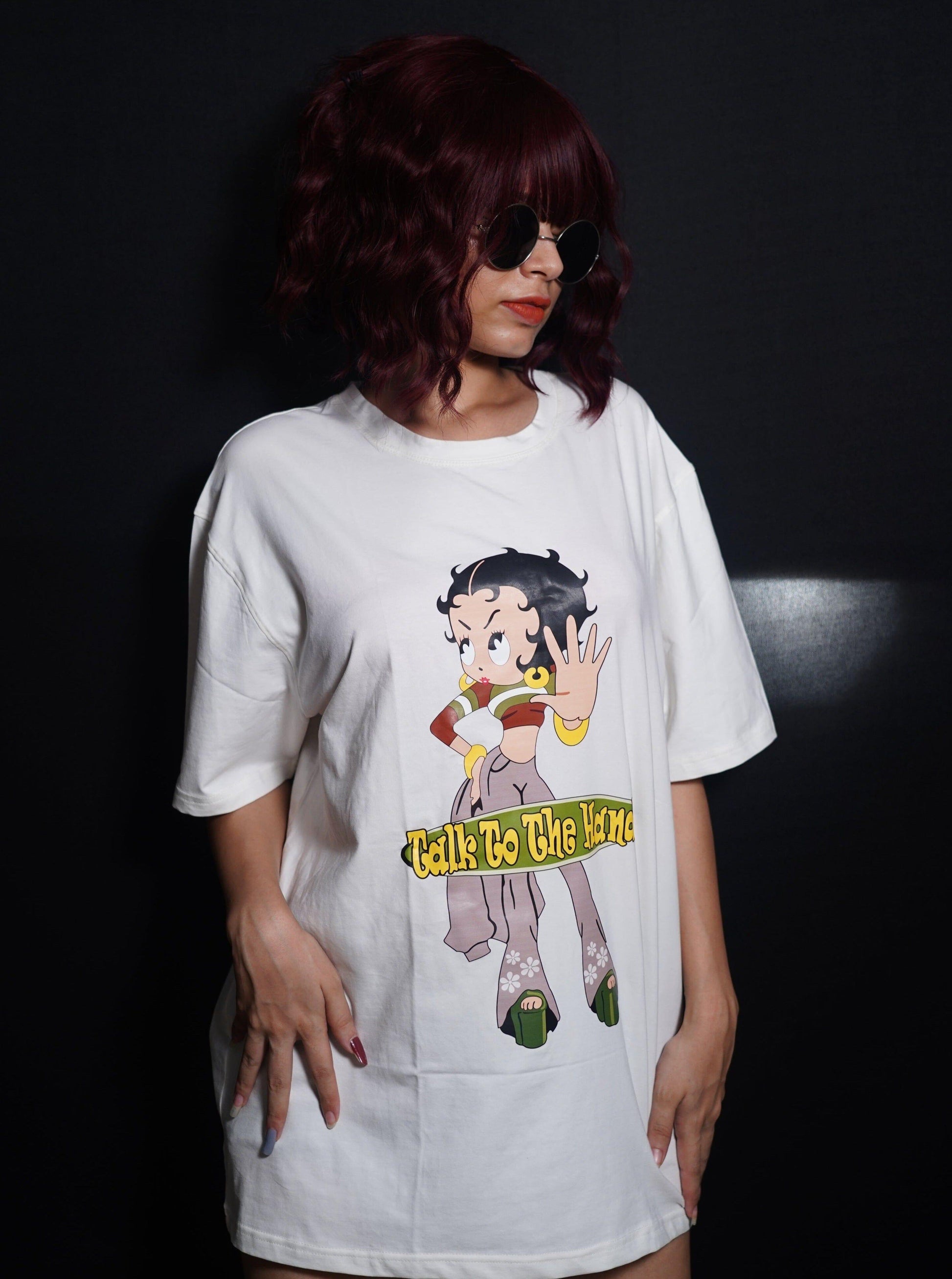 Betty Boop Talk To The Hand Tee (T-shirt) Oversized T-shirt Burger Bae 