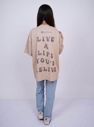 Burger x Sunburn Live A Life You'd Live Drop:Sleeved Tee   For Men and Women
