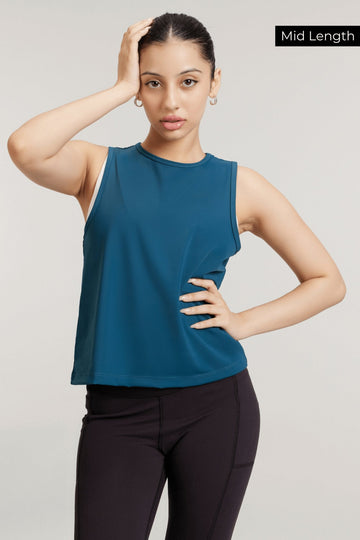 Buttery Quick-Dry Tank In Steely Teal