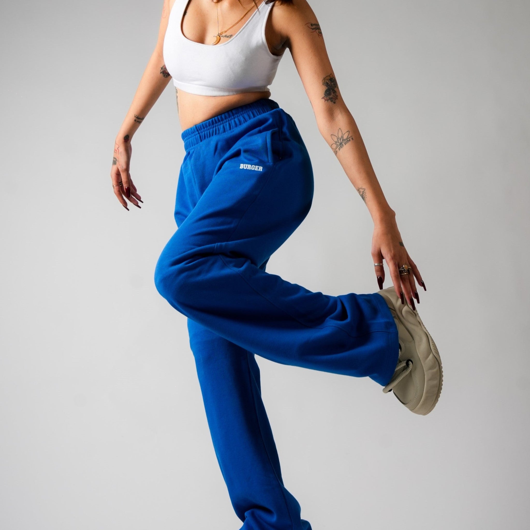 Irish Track Pants Cobalt Blue (MID RISE REGULAR FIT) For Men And Women