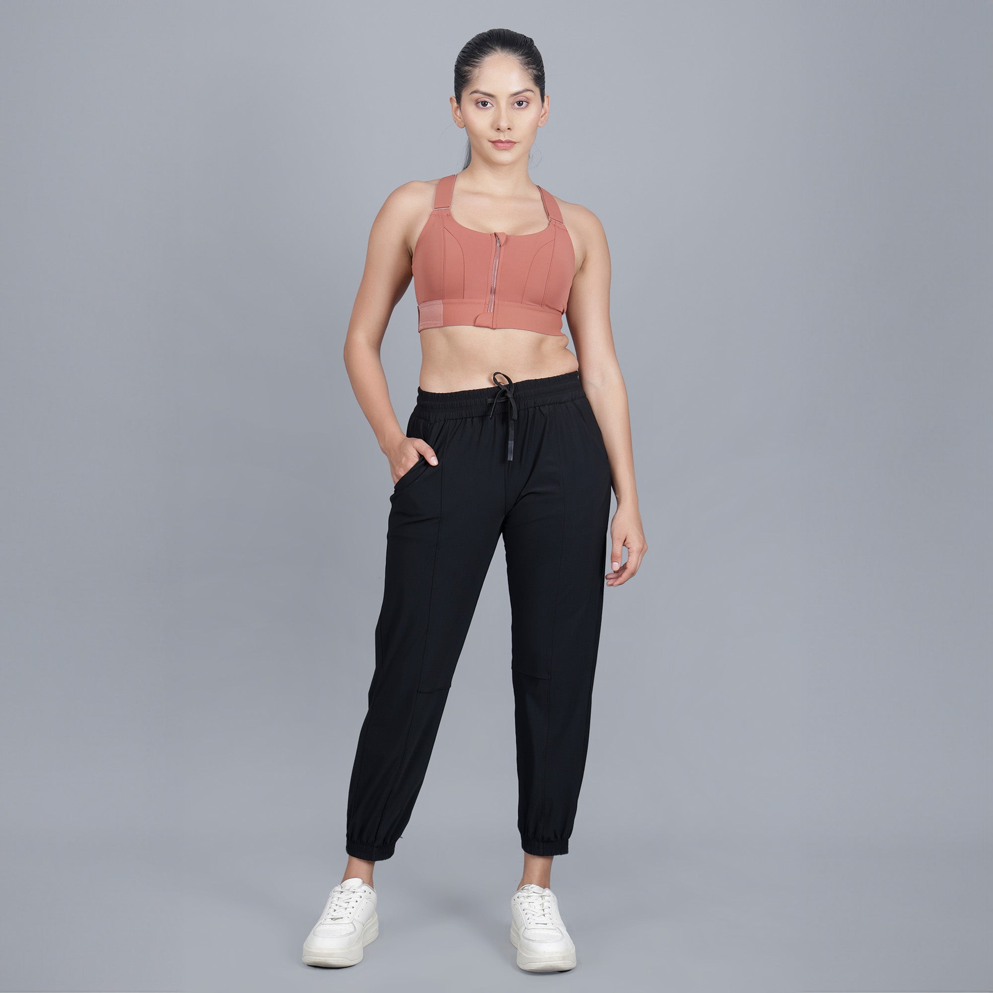 Chiclo Women's Athleisure Trio Set - Joggers, Sports Bra, and Vest
