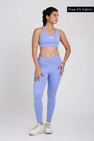 Co-ord Set: Adjustable Straps Sports Bra + Leggings in Ocean Pop 2.0