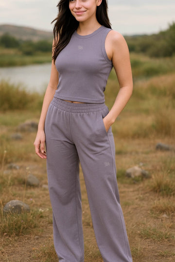 Co-ord Set: Free Spirit Tank & Everyday Lounge Pants in Grey