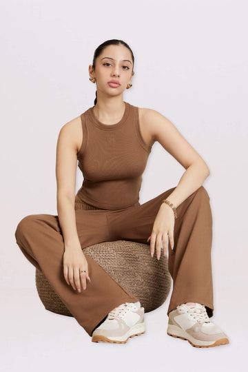 Co-ord Set: Free Spirit Tank & Everyday Lounge Pants in Mountain Tan