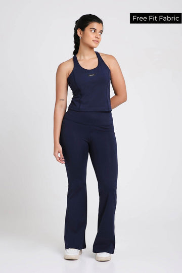 Co-ord Set: Good Girl Code Sports Bra & Flare Pants in Ink