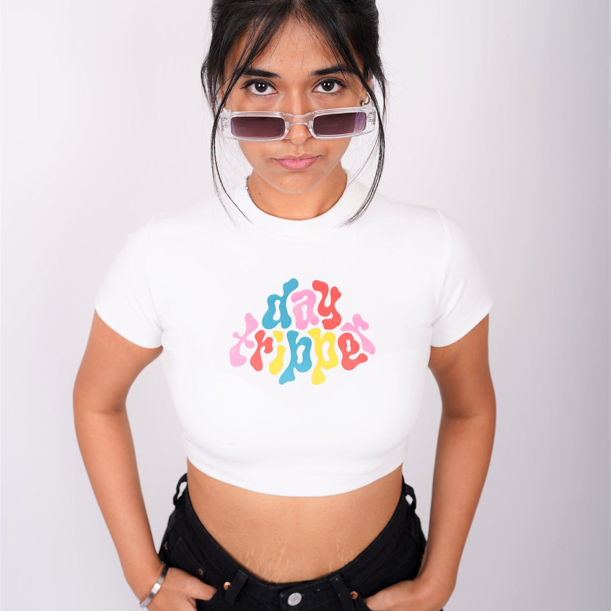 Day Tripper : Burger Bae Round Neck Crop Baby Tee For Women