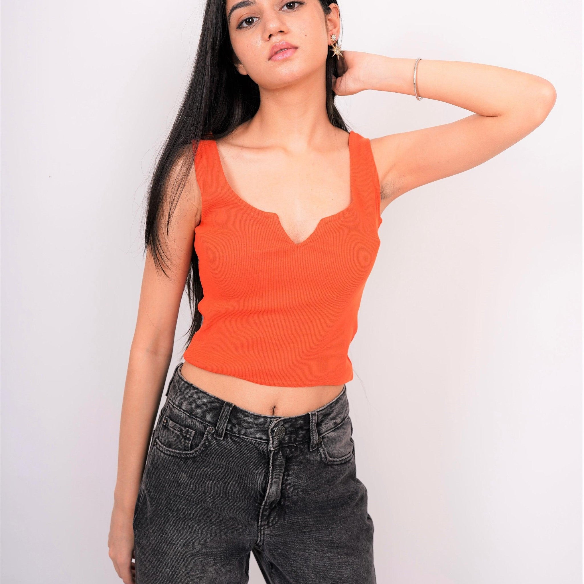 Deep V neck Tank Top For Women