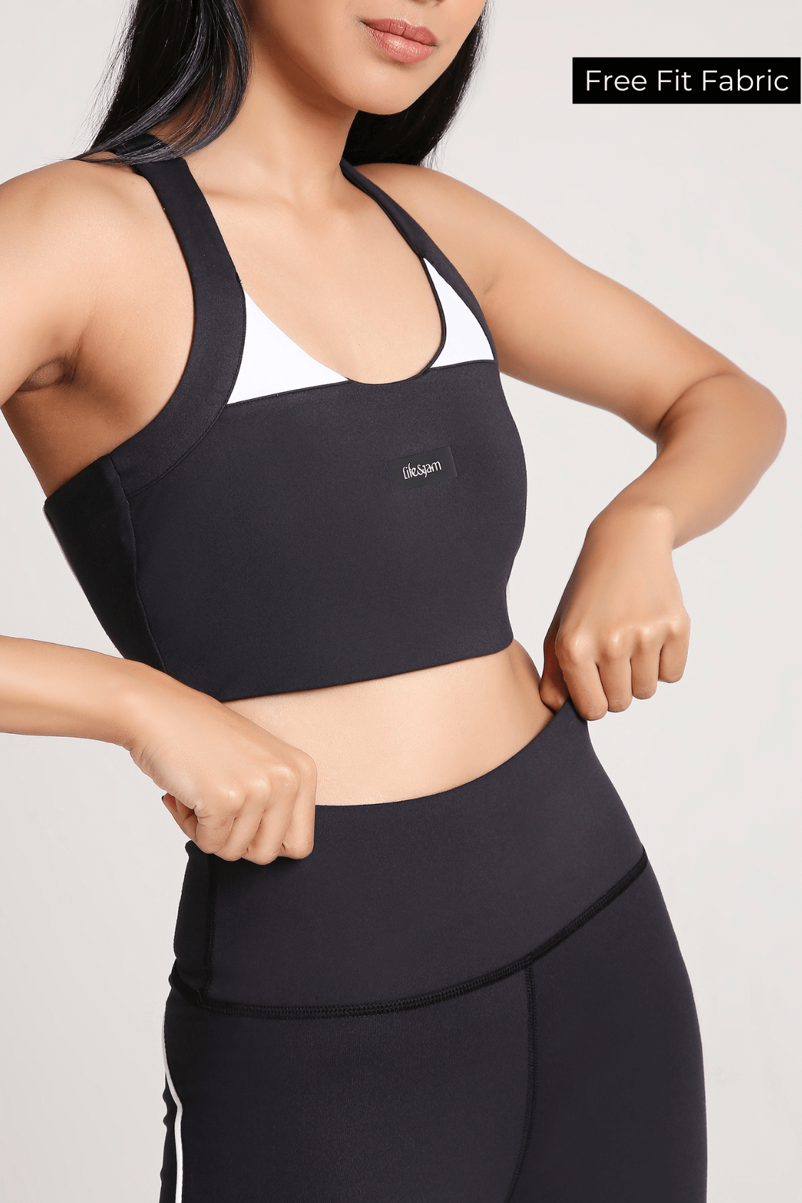 Draw the Line Sports Bra in Charcoal