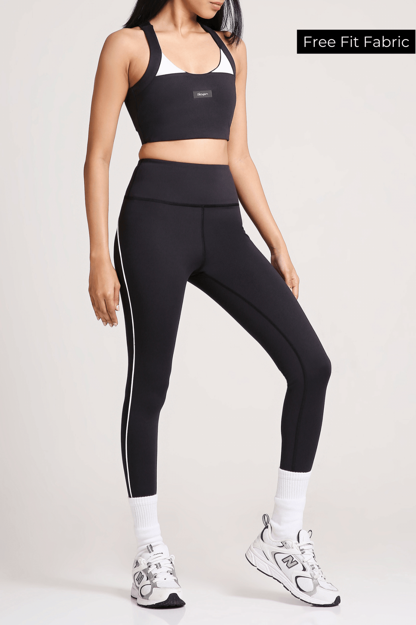 Co-ord Set: Draw the Line Sports Bra & Leggings Set in Charcoal