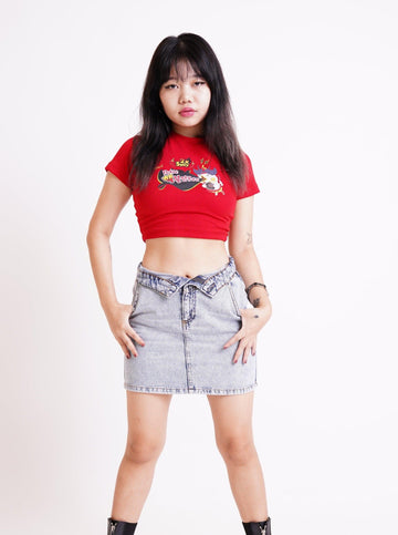 2x Spicy Extreme Buldak Ramen : Burger Bae Round Neck Crop Baby Tee For Women