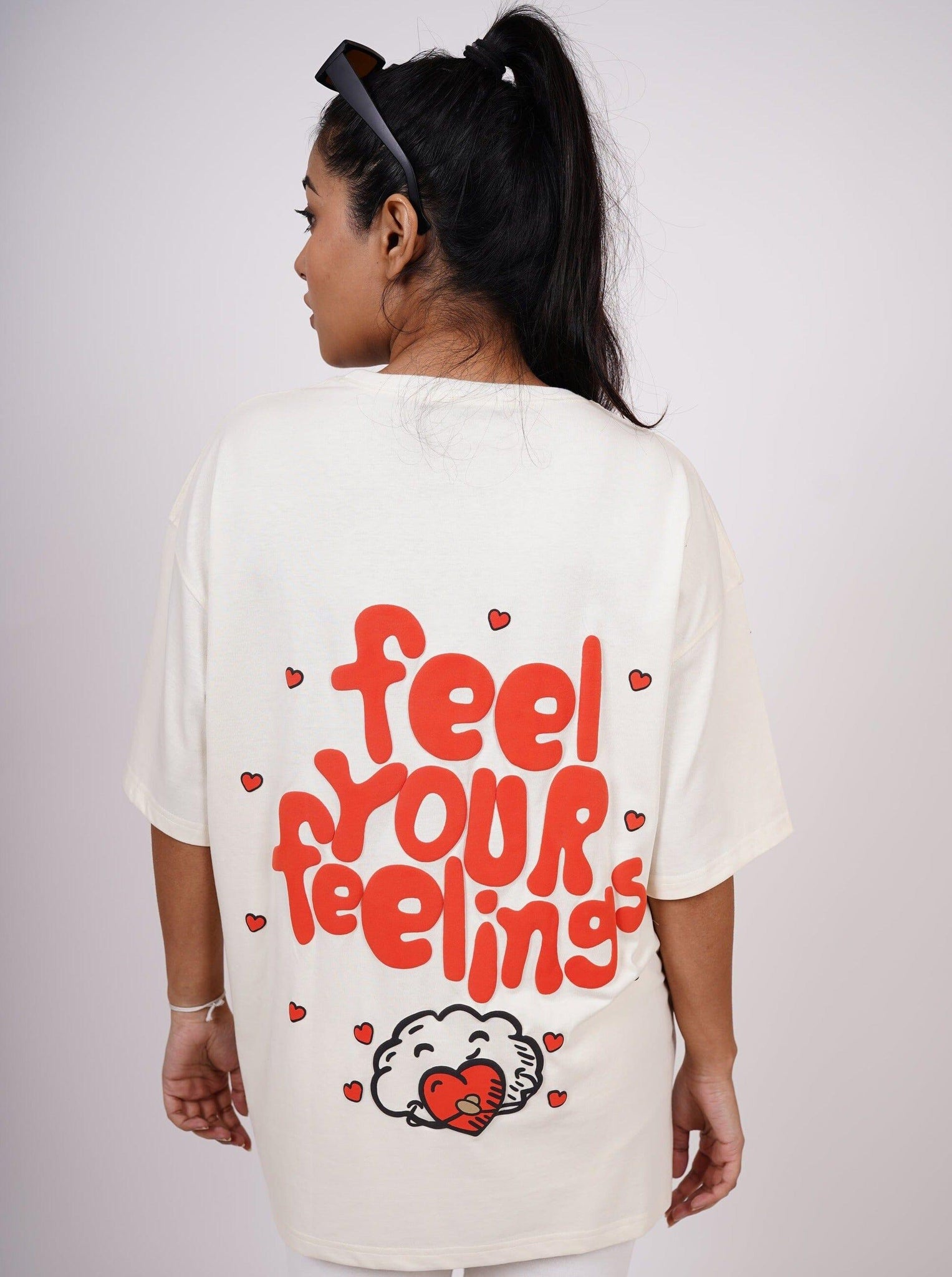 Feel Your Feelings Drop Sleeved Tee For Women