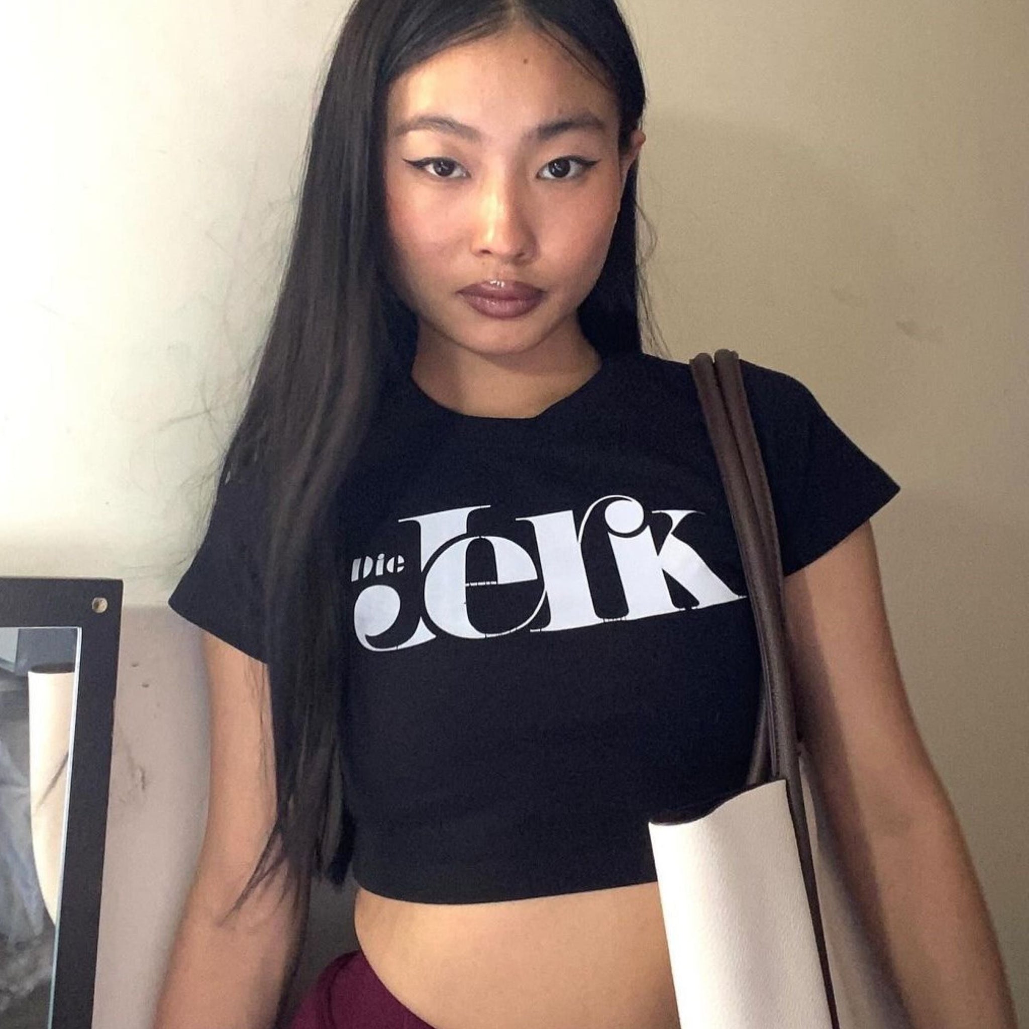 Die Jerk : Burger Bae Round Neck Crop Baby Tee For Women