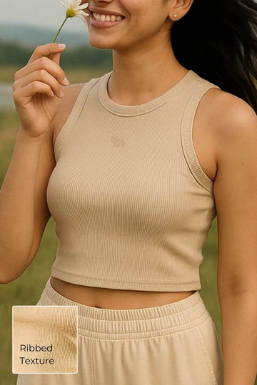 Free Spirit Ribbed Tank In Marshmallow