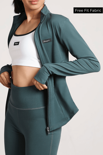 Good Girl Code Jacket in Jungle Green
