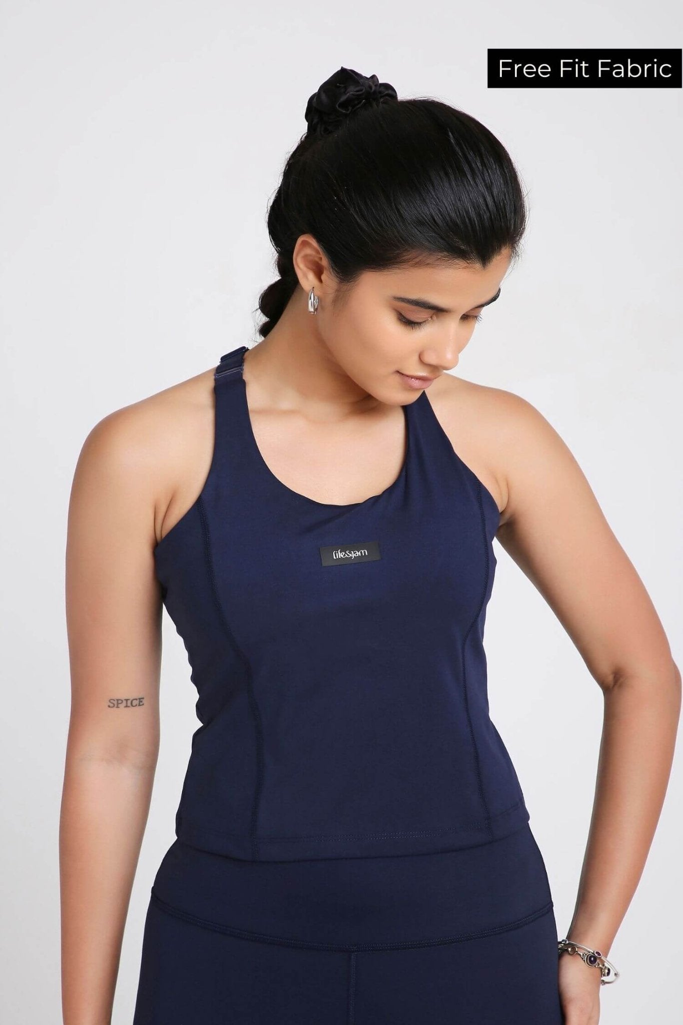 Good Girl Code Longline Sports Bra in Ink